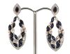 14K Rose Gold, Blue Sapphire and Diamond, Drop Earrings