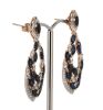 14K Rose Gold, Blue Sapphire and Diamond, Drop Earrings - 2