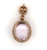 14K Rose Gold, Kunzite and Diamond, Halo Drop Earrings - 4