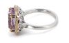 14K White/Rose Gold, Kunzite and Diamond, Halo Ring - 2