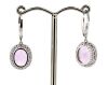 14K White Gold, Kunzite and Diamond, Halo Drop Earrings - 3