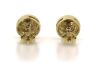 18K Yellow Gold, Fancy Top Light Brown Diamond, Solitaire Stud Earrings - 3