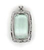 14K White Gold, Apatite and Diamond, Halo Statement Pendant - 3