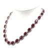 950 Platinum, 104.10ct TSW Ruby and Diamond, Halo Necklace - 2