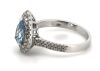 14K White Gold, Aquamarine and Diamond, Double Halo Ring - 2