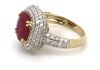 14K Yellow Gold, Ruby and Diamond, Cluster Ring - 2