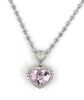 14K White Gold, 7.59ct Kunzite and Diamond, Halo Pendant Necklace - 2