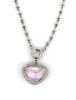 14K White Gold, 7.59ct Kunzite and Diamond, Halo Pendant Necklace - 4