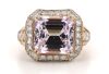 14K Rose Gold, 9.80ct Kunzite and Diamond, Statement Ring