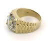 14K Yellow/White Gold, Aquamarine and Diamond, Gents Ring - 2