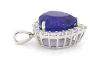 14K White Gold, Tanzanite and Diamond, Heart Halo Pendant - 2