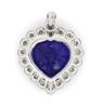 14K White Gold, Tanzanite and Diamond, Heart Halo Pendant - 3