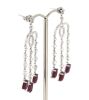 14K White Gold, Ruby and Diamond, Chandelier Style Earrings - 2