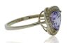 9K Yellow Gold Tanzanite and Diamond Halo Dress Ring - 2