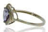 9K Yellow Gold Tanzanite and Diamond Halo Dress Ring - 3