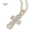 9K Yellow Gold Diamond Cross Pendant - 3