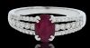 18K White Gold Ruby and Diamond Dress Ring