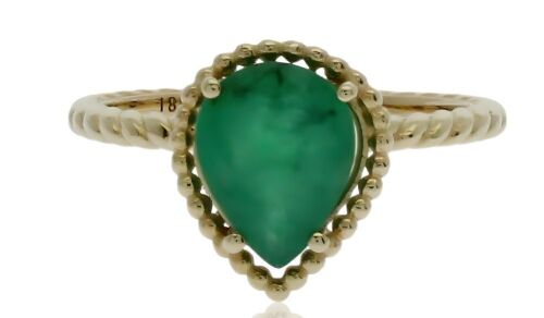 18K Yellow Gold Emerald Dress Ring