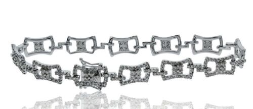 18K White Gold Diamond flexible link bracelet