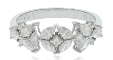 18K White Gold Diamond Dress Ring