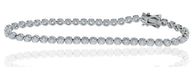 18K White Gold TDW 3.19 ct Lab Diamond Tennis Bracelet