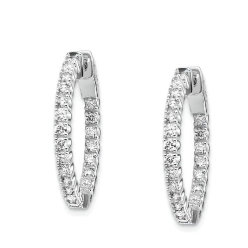 14K White Gold 1.72Ct TDW Lab Grown Diamond Hop Earrings