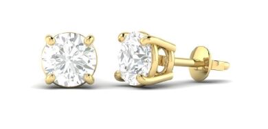 18K Yellow Gold 4.04 Ct TDW Lab Grown Diamond Stud Earrings