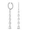 18K White gold 3.73 TDW Lab Grown diamond hoop drop earrings