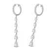 18K White gold 3.73 TDW Lab Grown diamond hoop drop earrings - 2