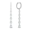 18K White gold 3.73 TDW Lab Grown diamond hoop drop earrings - 3