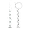 18K White gold 3.73 TDW Lab Grown diamond hoop drop earrings - 4