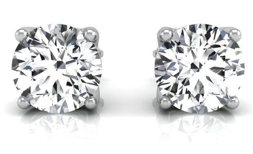 18K White Gold 2.09 Ct TDW Lab Grown Diamond Stud Earrings