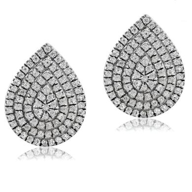 9K White Gold Diamond Stud Earrings