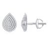 9K White Gold Diamond Stud Earrings - 2