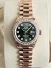 Rolex Datejust 28 Rose Gold Green Dial Factory Diamond Set - 2