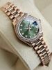 Rolex Datejust 28 Rose Gold Green Dial Factory Diamond Set - 3