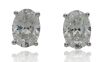 18k white gold lab grown diamond solitaire stud earrings IGI certified