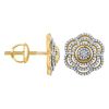 9K yellow gold Diamond stud earrings - 3