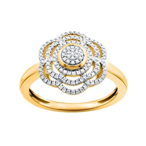 9K Yellow Gold Diamond Dress ring