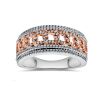 9K White Gold and Rose Gold rhodium Dress Ring - 2