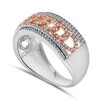 9K White Gold and Rose Gold rhodium Dress Ring - 4