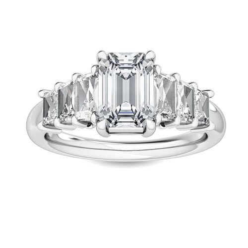 18K White Gold Lab grown Diamond Trilogy Ring