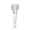 18K White Gold Lab grown Diamond Trilogy Ring - 3