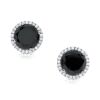 18K White Gold Black and White Diamond stud earrings - 2