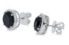 18K White Gold Black and White Diamond stud earrings - 4