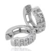 18K White Gold Diamond hoop earrings - 2