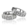 18K White Gold Diamond hoop earrings - 3