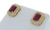 9K Yellow Gold Ruby and Diamond Stud Earrings - 5