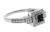 9K White Gold Black and White Diamond Dress Ring - 3