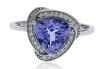 9K White Gold Tanzanite and Diamond Dress Ring